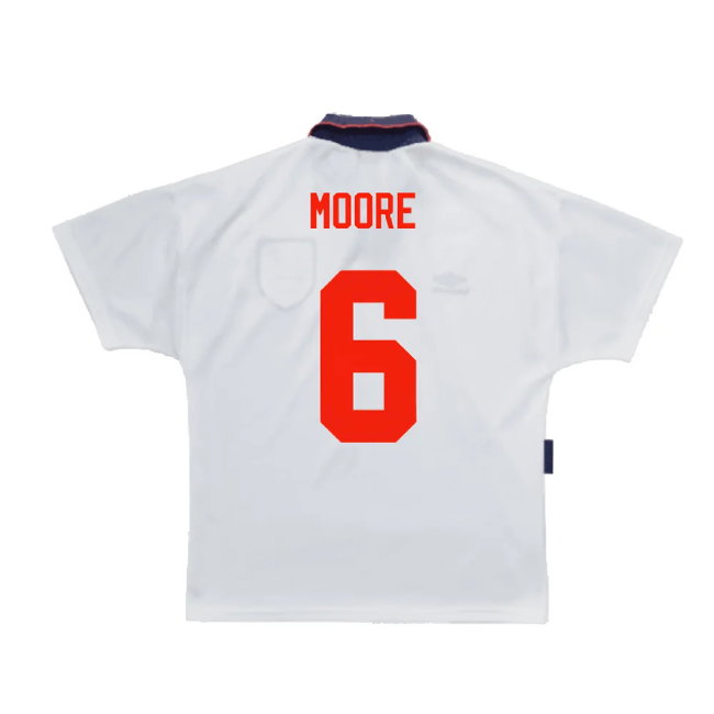 England 1993-1995 Home Shirt (L) (Excellent) (Moore 6)