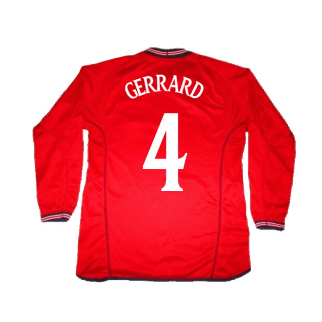 England 2002-04 Away Shirt LS (L) (Excellent) (GERRARD 4)