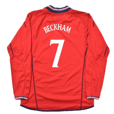 England 2002-04 Away Shirt LS (XL) (Excellent) (BECKHAM 7)