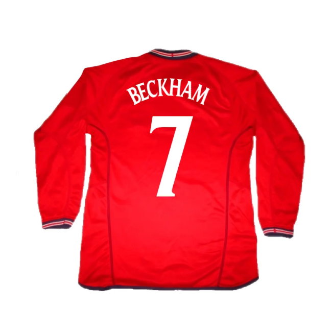 England 2002-04 Long Sleeve Away Shirt (S) (Very Good) (Beckham 7)