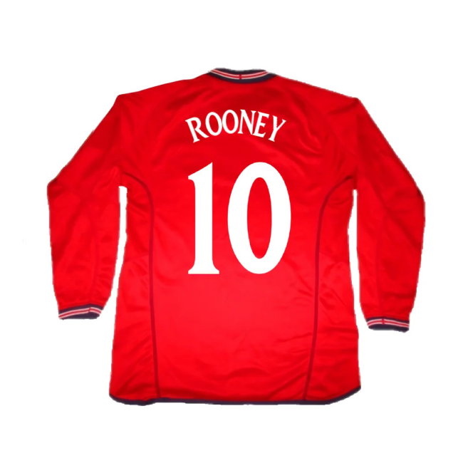 England 2002-04 Long Sleeve Away Shirt (S) (Very Good) (ROONEY 10)