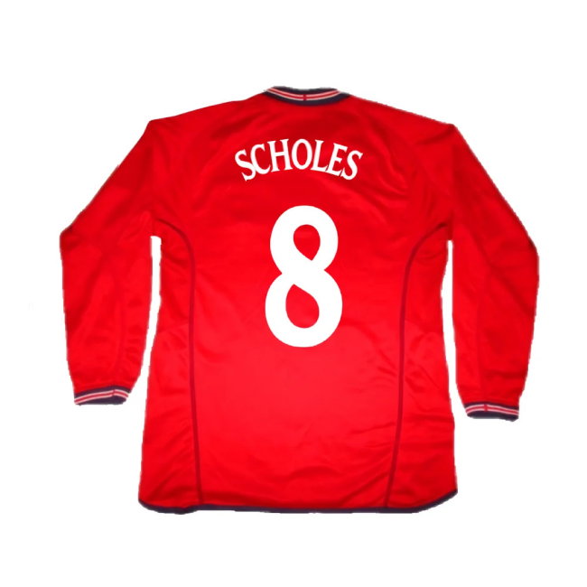 England 2006-08 Long Sleeve Away Shirt (Excellent) (Scholes 8)