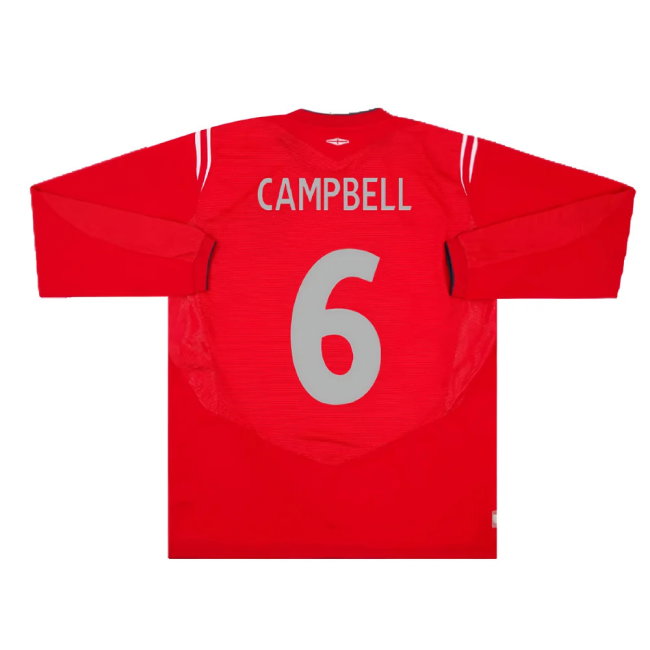 England 2004-2006 Away L/S Shirt (L) (Excellent) (Campbell 6)