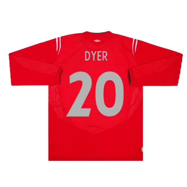 England 2004-2006 Away L/S Shirt (L) (Excellent) (Dyer 20)