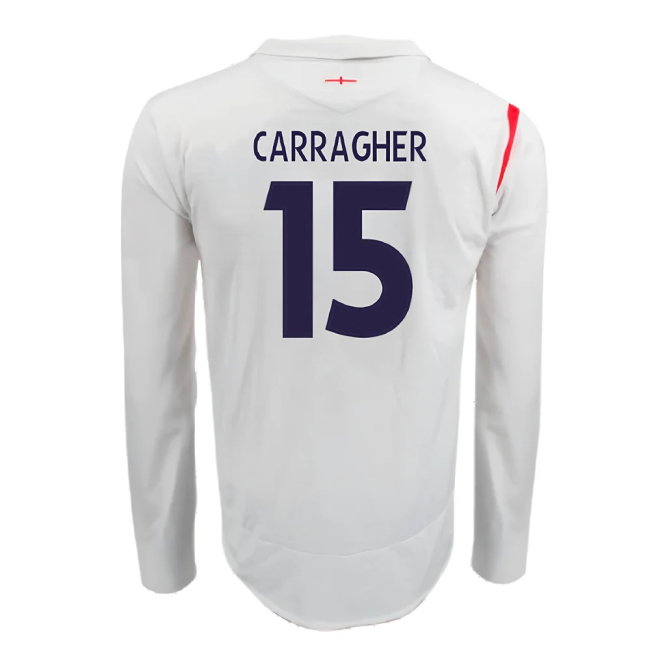 England 2005-07 Home Long Sleeve Shirt (XL) (Very Good) (CARRAGHER 15)