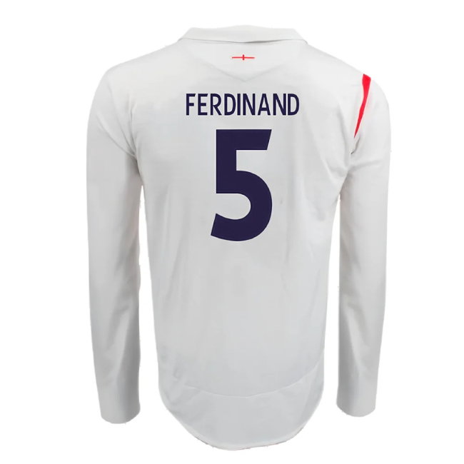 England 2005-07 Home Long Sleeve Shirt (XL) (Very Good) (FERDINAND 5)