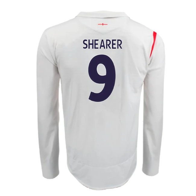 England 2005-07 Home Long Sleeve Shirt (XL) (Very Good) (SHEARER 9)