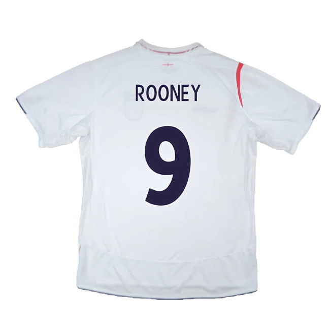 England 2005-07 Home Shirt (XXL) (Very Good) (ROONEY 9)