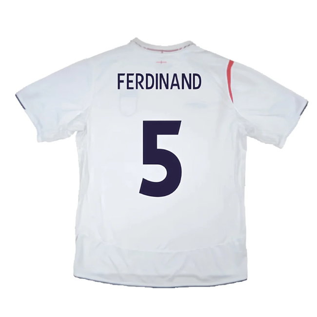 England 2005-2007 Home Shirt (XL) (Excellent) (FERDINAND 5)