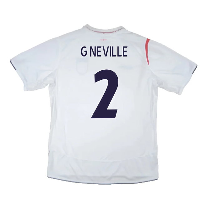 England 2005-2007 Home Shirt (XXL) (Very Good) (Very Good) (G NEVILLE 2)