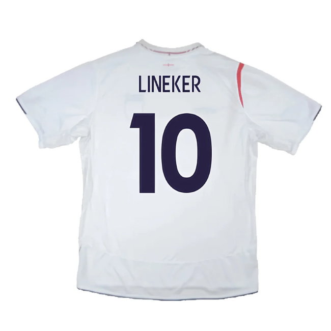 England 2005-2007 Home Shirt (XXL) (Very Good) (Very Good) (LINEKER 10)