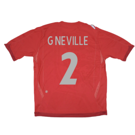England 2006-08 Away Shirt (XL) (G NEVILLE 2) (Good)