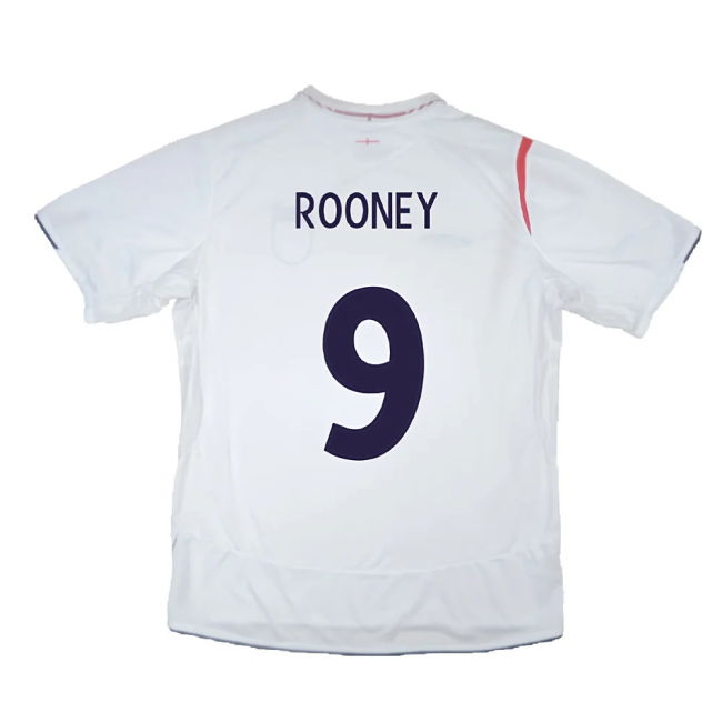 England 2006-08 Home Shirt (XL) (Excellent) (ROONEY 9)
