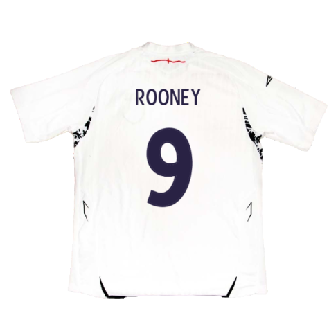England 2007-09 Home Shirt (2XL) (Excellent) (ROONEY 9)