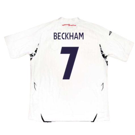 England 2007-09 Home Shirt (S) (Very Good) (BECKHAM 7)