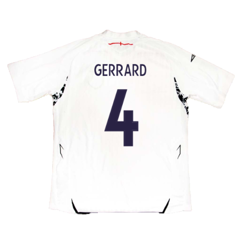 England 2007-09 Home Shirt (M) (Fair) (GERRARD 4)