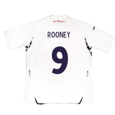 England 2007-09 Home Shirt (XXL) (Fair) (ROONEY 9)