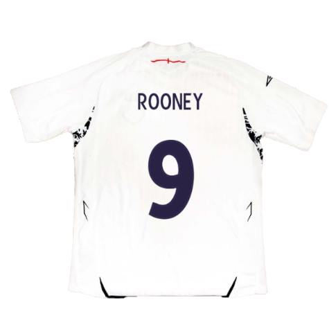 England 2007-2009 Home Shirt (L) (Very Good) (ROONEY 9)