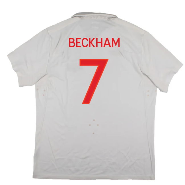 England 2009-10 World Cup Home shirt (XL) (Very Good) (BECKHAM 7)
