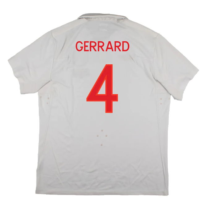 England 2009-10 World Cup Home shirt (XL) (Very Good) (GERRARD 4)