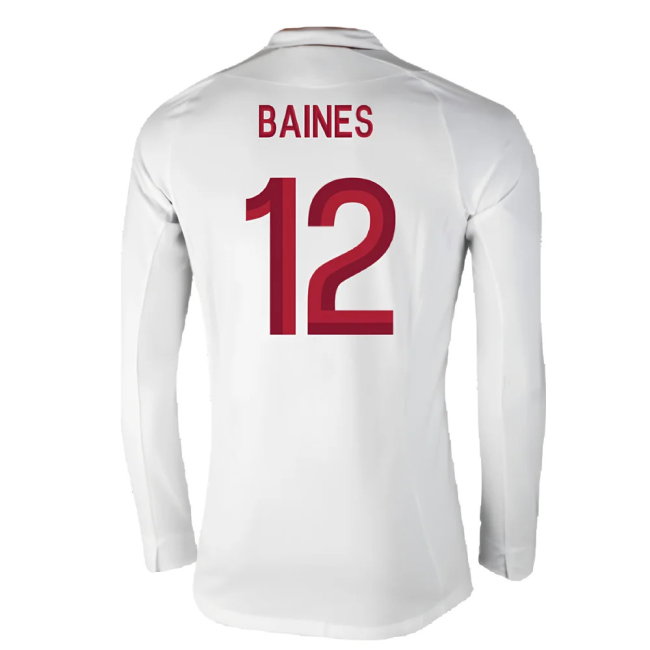 England 2012-13 Long Sleeve Home Shirt (L) (Fair) (Baines 12)