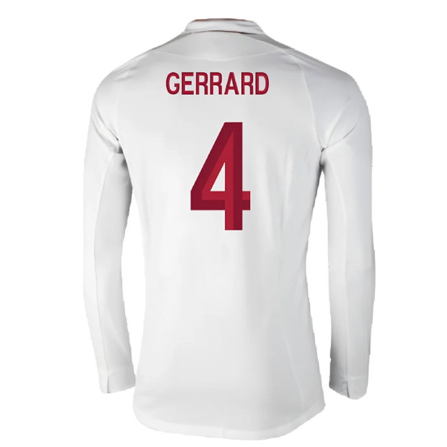 England 2012-13 Long Sleeve Home Shirt (L) (Fair) (Gerrard 4)