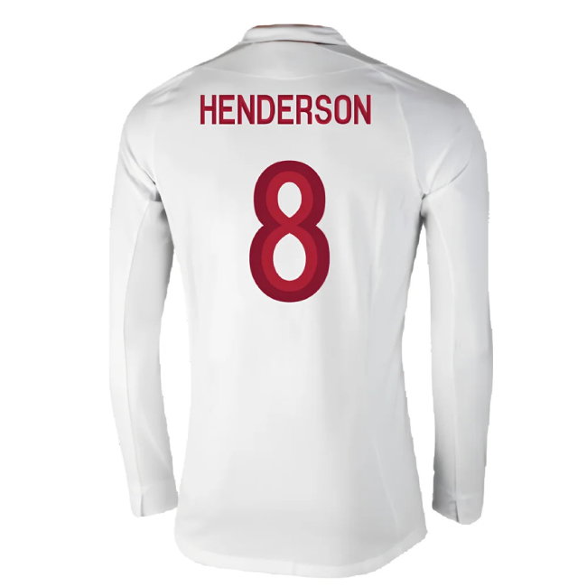 England 2012-13 Long Sleeve Home Shirt (L) (Fair) (Henderson 8)