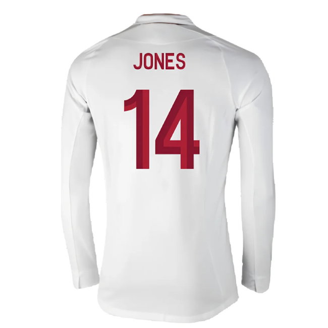 England 2012-13 Long Sleeve Home Shirt (L) (Fair) (Jones 14)