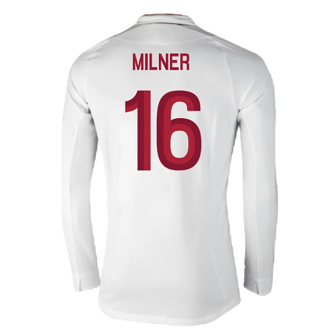 England 2012-13 Long Sleeve Home Shirt (L) (Fair) (Milner 16)