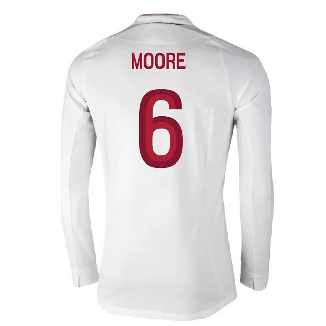 England 2012-13 Long Sleeve Home Shirt (L) (Fair) (Moore 6)