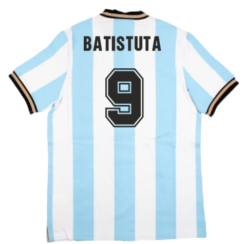 False Nein Argentina Home Vintage Shirt (BATISTUTA 9)