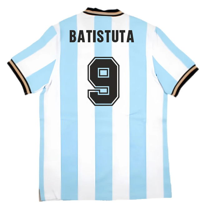 False Nein Argentina Home Vintage Shirt (BATISTUTA 9)