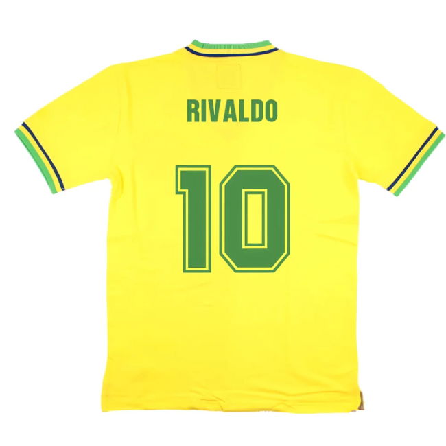 False Nein Brazil Home Football Shirt (RIVALDO 10)