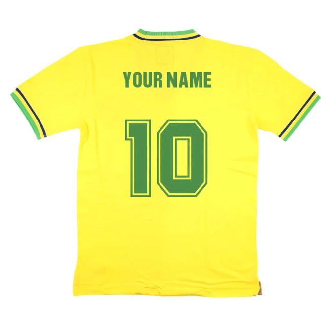 False Nein Brazil Home Football Shirt (Your Name)