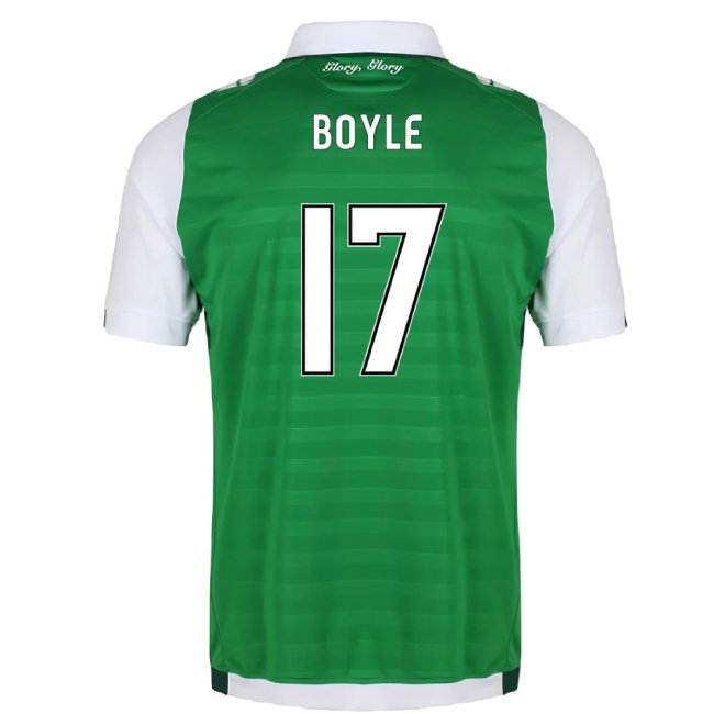 Hibernian 2017-18 Home Shirt (Excellent) (Boyle 17)