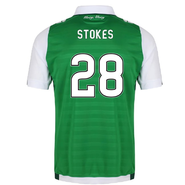 Hibernian 2017-18 Home Shirt (Excellent) (Stokes 28)
