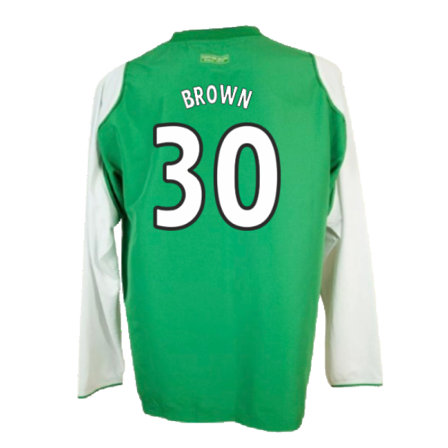 Hibs 2004-05 Long Sleeve Home Shirt ((Very Good) XL) (Brown 30)