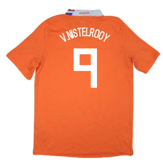 Holland 2008-10 Home Shirt ((Excellent) XL) (V.Nistelrooy 9)