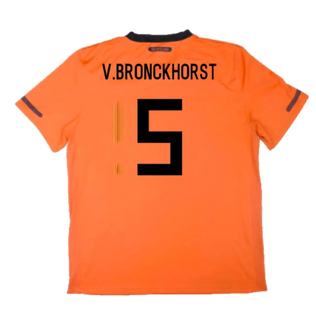 Holland 2010-11 Home Shirt ((Excellent) S) (V.Bronckhorst 5)