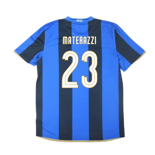 Inter Milan 2008-09 Home Shirt ((Excellent) S) (Materazzi 23)