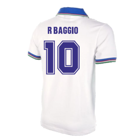 Italy Away World Cup 1982 Short Sleeve Retro Football Shirt (R BAGGIO 10)