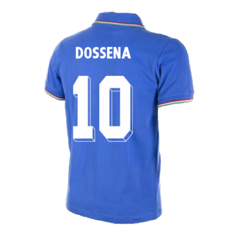 Italy World Cup 1982 Short Sleeve Retro Football Shirt (Dossena 10)