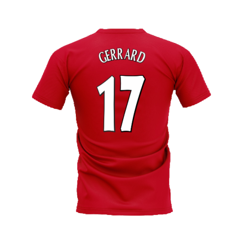 Liverpool 2000-2001 Retro Shirt T-shirt (Red) (GERRARD 17)