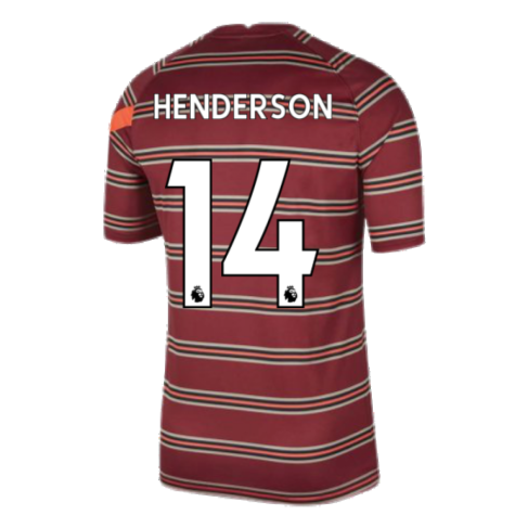 Liverpool 2021-2022 Pre-Match Training Shirt (Red) (HENDERSON 14)
