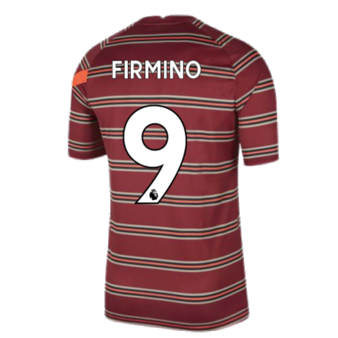 Liverpool 2021-2022 Pre-Match Training Shirt (Red) - Kids (FIRMINO 9)