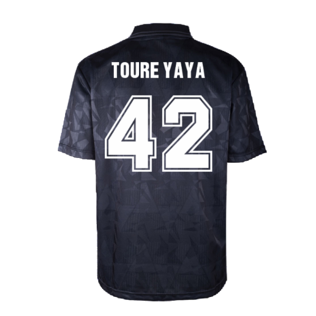 Man City 1990 Blackout Retro Shirt (TOURE YAYA 42)