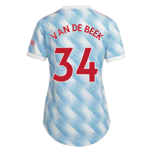 Man Utd 2021-2022 Away Shirt (Ladies) (VAN DE BEEK 34)