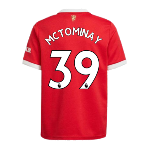 Man Utd 2021-2022 Home Shirt (Kids) (McTOMINAY 39)