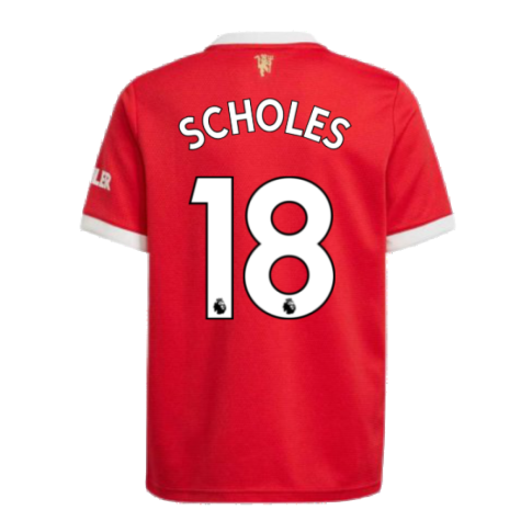 Man Utd 2021-2022 Home Shirt (Kids) (SCHOLES 18)