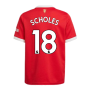 Man Utd 2021-2022 Home Shirt (Kids) (SCHOLES 18)